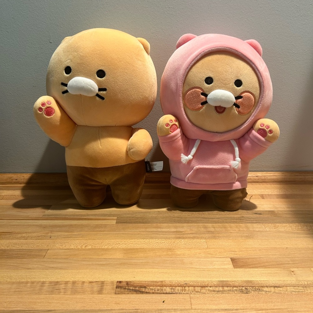 Kakao FRIENDS Plush Duo - Tan and Pink